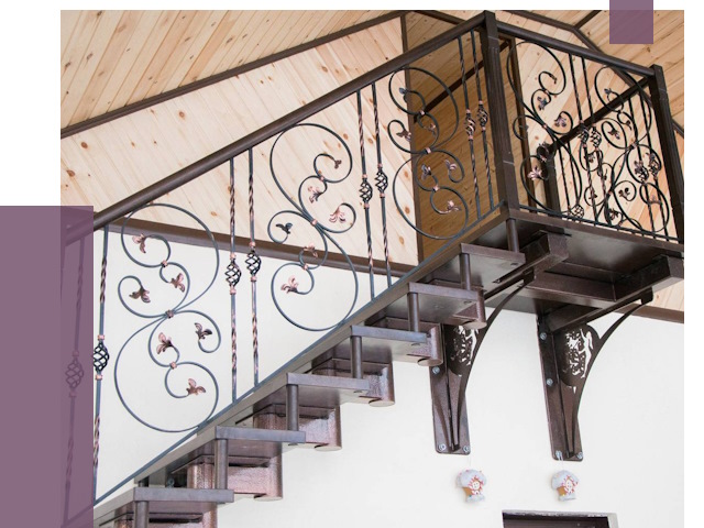 Кованые лестницы в Боре от 81042 руб. под ключ