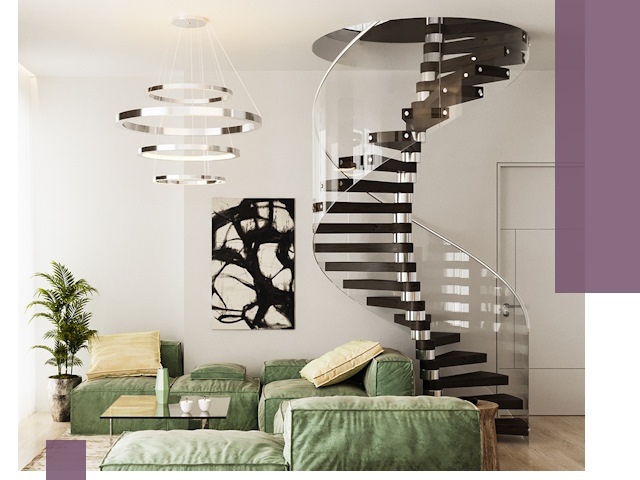 Лестницы для двухуровневой квартиры в Боре — изготовление и монтаж