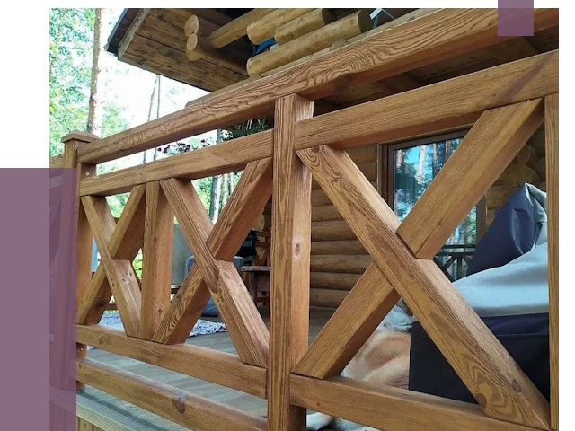 Деревянные перила под ключ в Боре от 7793 руб. 