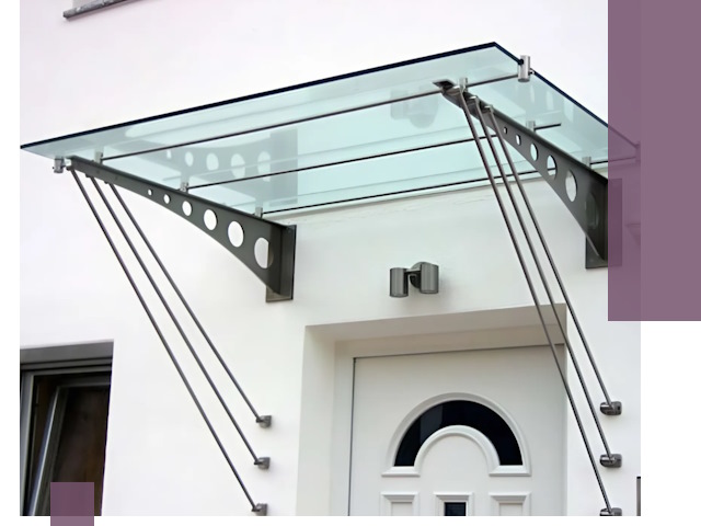 Козырьки над входом под ключ в Боре — изготовление и монтаж