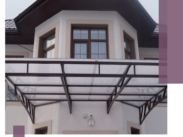 Козырьки из поликарбоната под ключ в Боре