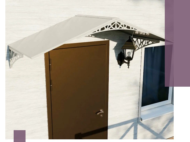 Металлические козырьки на входы и террасы в Боре