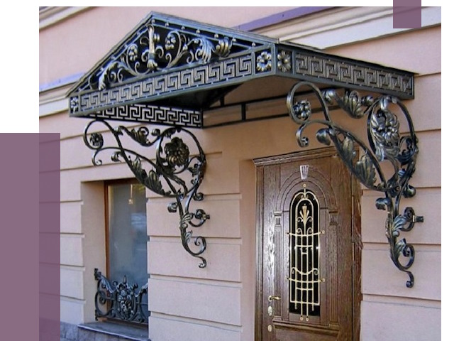Кованые козырьки в Боре под ключ от 12936 руб. — ПРОЛЁТ