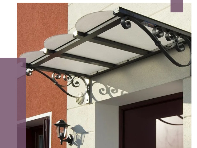 Односкатные козырьки в Боре от 8520 руб.  | ПРОЛЁТ-Бор