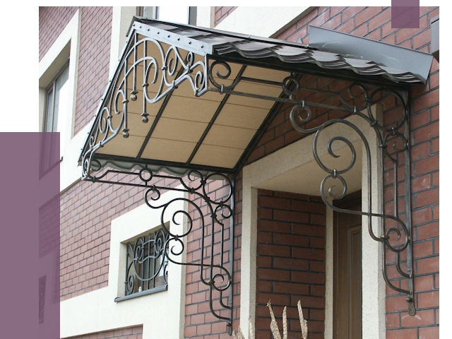 Двускатные козырьки в Боре под ключ от 12988 руб.