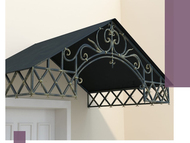 Двускатные металлические козырьки под ключ в Боре