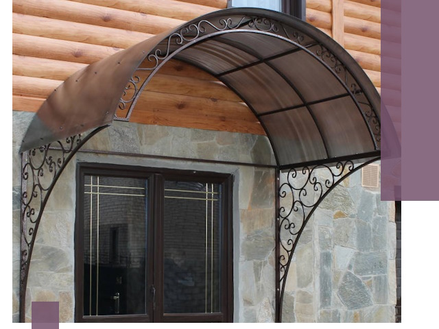 Арочные козырьки под ключ в Боре: изготовление и монтаж