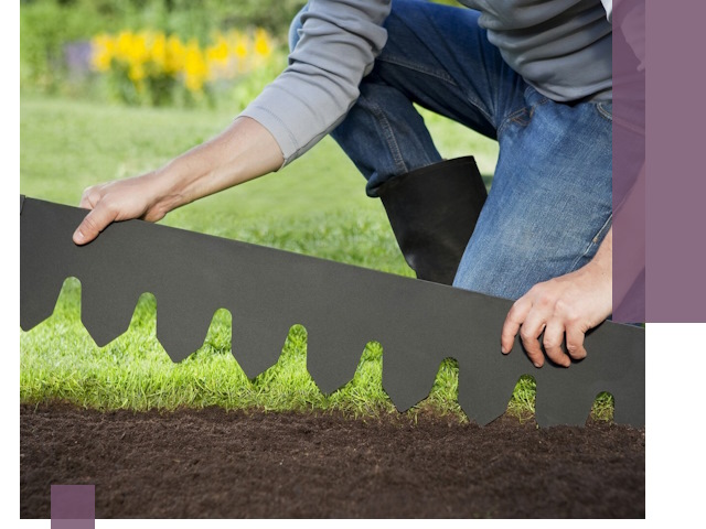 Металлические бордюры для газона в Боре — изготовление и монтаж