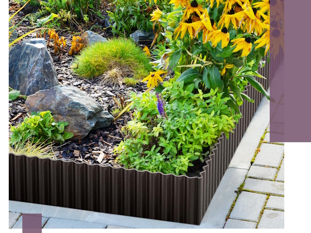 Металлические бордюры для клумб в Боре — производство и монтаж